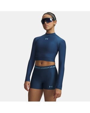 Under Armour Heatgear® Crop Mock Long Sleeve - Blue