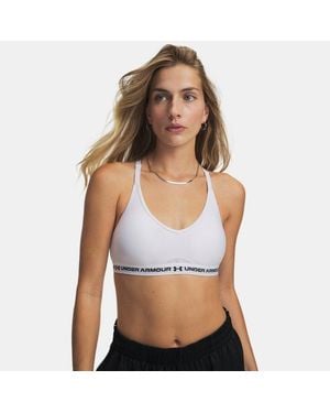 Under Armour Sujetador Deportivo Crossback Low Strappy Para Mujer Negro - Blanco