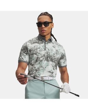 Under Armour Curry Armourdry Printed Polo Enamel Clay - Grey