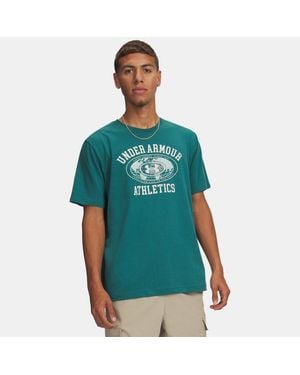 Under Armour Armour Globe Herenshirt Met Korte Mouwen Rack Groente Summit Wit