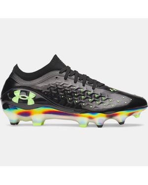 Under Armour Magnetico Elite 6 Rcs Fg Uniseks Voetbalschoenen Zwart Metalen Zwart Hyper Groente - Blauw