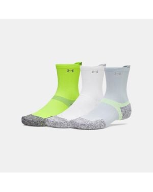 Under Armour Armourdry Run Cushion 3-Pack Mid-Crew Socks Fog Reflective - Green