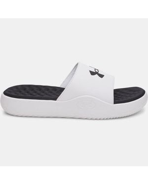 Under Armour Ignite Pro 8 Fixed Strap Slides - White