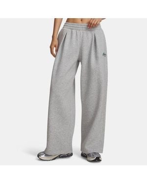 Under Armour Ua Rival Fleece Pleated Varsity Trousers - Grey