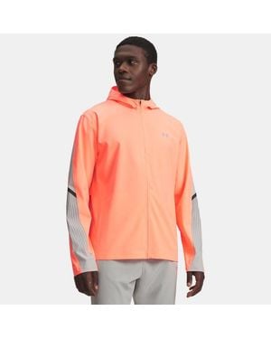 Under Armour Velociti Storm Hooded Jacket Electric Tangerine Reflective - Orange