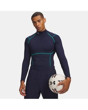 Under Armour Coldgear Neolast Compression Mock Long Sleeve Midnight Geode Reflective - Blue