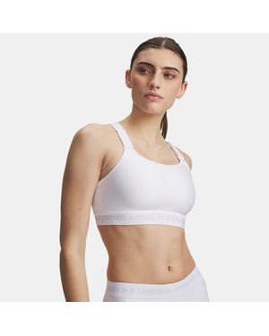 Under Armour Sujetador Deportivo Heatgear Crossback High Para Mujer Halo Gris - Blanco