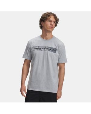 Under Armour Ua Camo Chest Stripe Short Sleeve - Grey