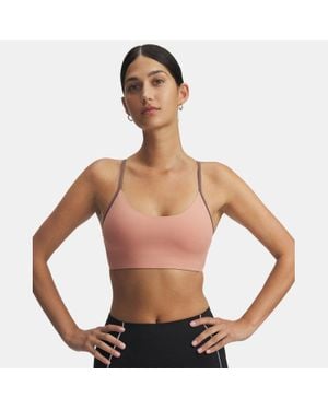 Under Armour Sujetador Deportivo Halo Bonded Para Mujer Canyon Sierra Taupe Reflectante - Rosa