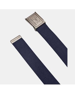 Under Armour Cintura Drive Stretch Webbing Da Uomo Midnight Marino Khaki Base Argento - Blu