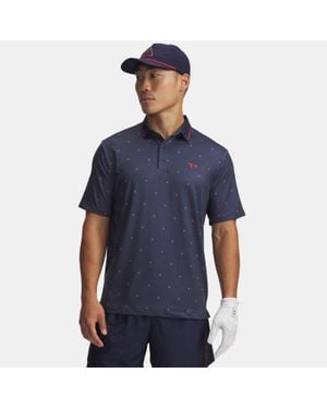 Under Armour Polo Drive Warning Da Uomo Midnight Marino Washed Marino Rosso - Blu