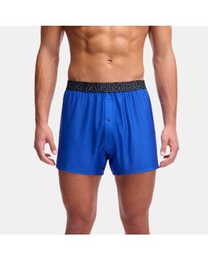 Under Armour Performance Tech Mesh 6" 3-Pack Boxer Royal Midnight Castlerock - Blue