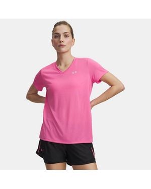 Under Armour Tech V-Neck Short Sleeve Frenzy Prime - Pink