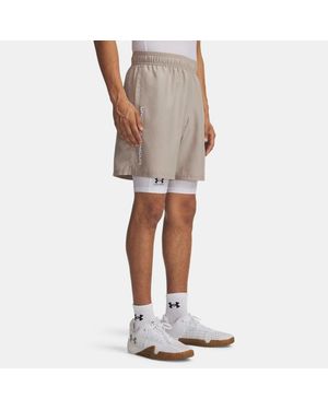 Under Armour Tech Woven Wordmark 8.25" Shorts Timberwolf Taupe - Grey