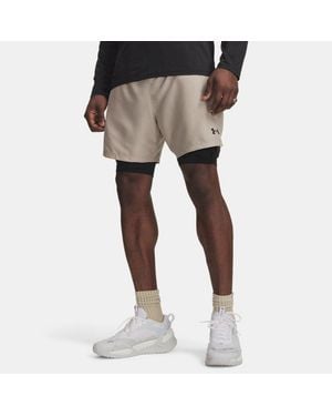 Under Armour Ua Vanish Woven 2.0 2-in-1 Shorts - Natural