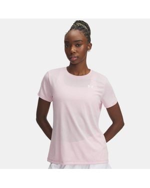 Under Armour Maglia A Maniche Corte Tech Da Donna Prime Bianco - Rosa