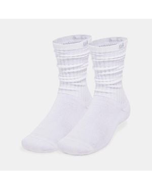 Under Armour Sportstyle Cotton Scrunch Crew-Socken Im 2Er-Pack, Halo Grau - Weiß