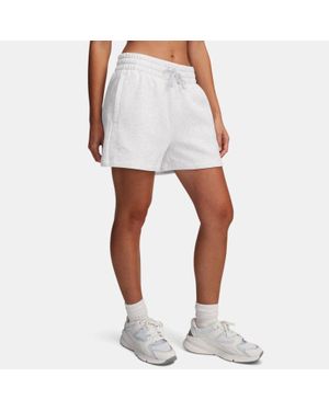 Under Armour Shorts Rival Fleece Da Donna Distant Medium Heather Bianco - Blu