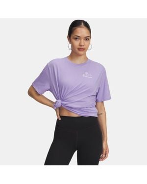 Under Armour Etched Roses Oversized Short Sleeve Transparent - Purple
