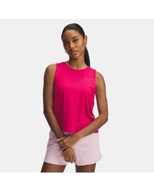 Under Armour Canotta Vanish Energy Crop Da Donna Shaded Fuchsia Shaded Fuchsia - Rosa
