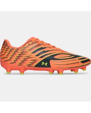 Under Armour Shadow Club 4 Fg Soccer Cleats Electric Tangerine Arden High Vis - Red