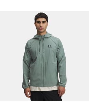 Under Armour Giacca Stretch Woven Windbreaker Da Uomo Silica Nero Nero - Verde
