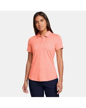 Under Armour Polo Playoff 3.0 Digi Jacqrd Da Donna Flare Tetra Grigio - Rosso