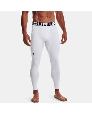 Under Armour Leggings Coldgear Da Uomo Nero - Bianco