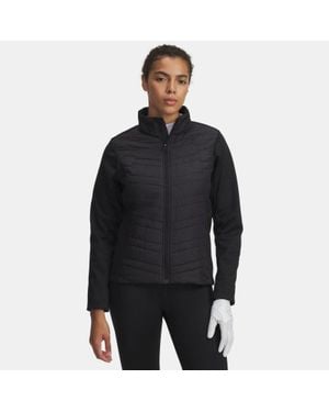 Under Armour Drive Pro Iso Oberteil Mit Durchgehendem Zip Für Damen Metallisch Silber - Schwarz