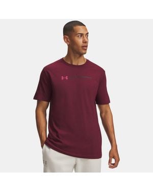 Under Armour Logo Wordmark Short Sleeve Vintage Claret - Red
