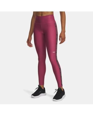 Under Armour Tech Wordmark Tape Leggings Fuchsia Dusk - Red