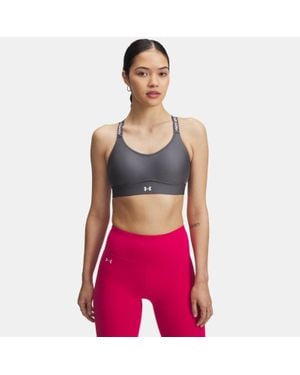 Under Armour Reggiseno Sportivo Infinity 2.0 Mid Da Donna Castlerock Bianco - Rosso