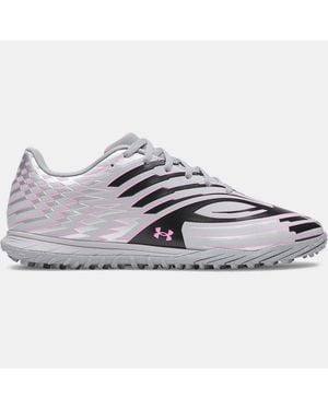 Under Armour Mach 1 Select Turf Fußballschuhe, Stahl Metallisch Silber Schwarz - Grau