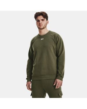 Under Armour Rival Fleece Oberteil Mit Rundhalsausschnitt Für Herren Marine Od Weiß - Grün