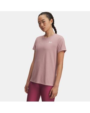 Under Armour Tech Rib Short Sleeve Tourmaline - Pink