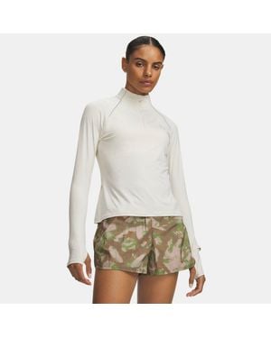 Under Armour Parte De Arriba Con Media Cremallera Velociti Para Mujer Piedra Reflectante - Blanco
