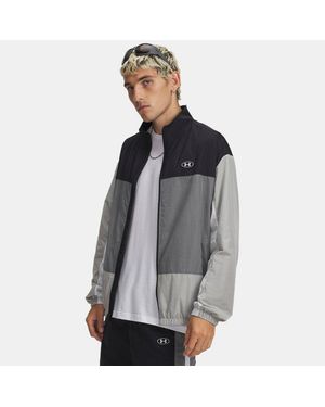 Under Armour Icon Woven Track Herenitem Met Ritssluiting Zwart Clay Groente Wit - Grijs