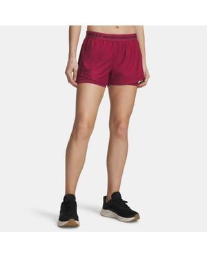 Under Armour Tech Play Up 2-In-1-Shorts Für Damen Claret Claret Ox Blood - Rot