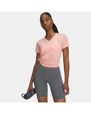 Under Armour Tech Twist V-Neck Short Sleeve Posh - Pink