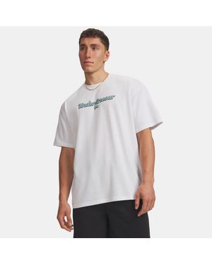 Under Armour Heavyweight Wordmark Short Sleeve Haze - White