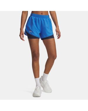 Under Armour Fly-By 2-In-1 Shorts Atlantis Washed Reflective - Blue