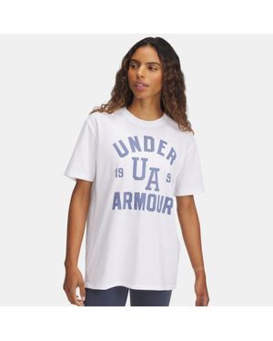Under Armour Ua Heavyweight Collegiate Oversized Short Sleeve - White