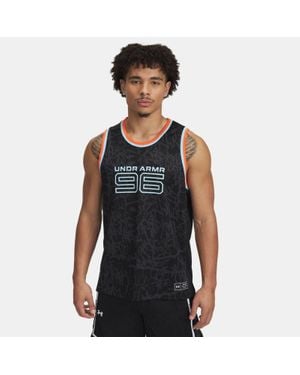 Under Armour Zone Pro Mesh Printed Tank Anthracite Stream - Black