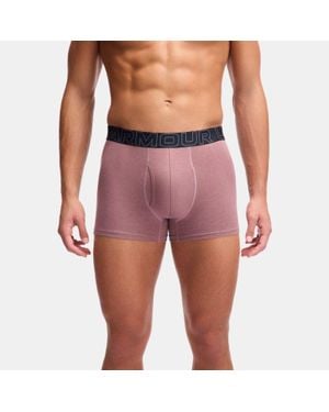 Under Armour Performance Cotton 3" 3-Pack Boxerjock Mist Full Heather Washed Castlerock - Pink