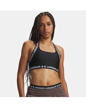 Under Armour Sujetador Deportivo Heatgear Mid T-Back Para Mujer Ultimate Blanco - Negro
