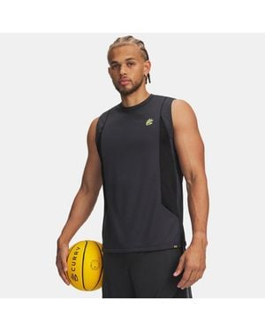 Under Armour Curry Training Tank Anthracite Ultimate Lumin - Blue