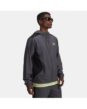 Under Armour Tech Sport Woven Jacket Castlerock Lumos Lime - Black