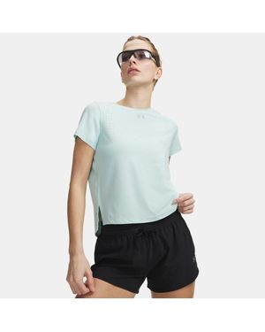 Under Armour Velociti Pro Damesshirt Met Korte Mouwen Refresh Mint Reflecterend - Blauw