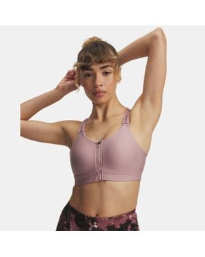 Under Armour Infinity 2.0 High Zip Sports Bra Tourmaline Mist - Brown