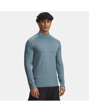 Under Armour Cold Weather Grid Long Sleeve Mock Jasper Serpentine - Blue